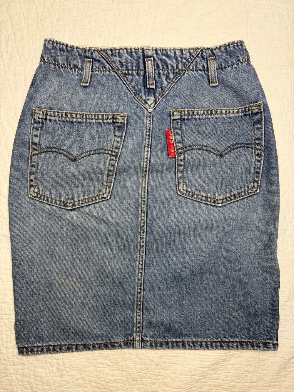 VTG 80s Levi’s Utility/Cargo Style Denim Skirt Made in USA: Size Medium - Picture 11 of 15